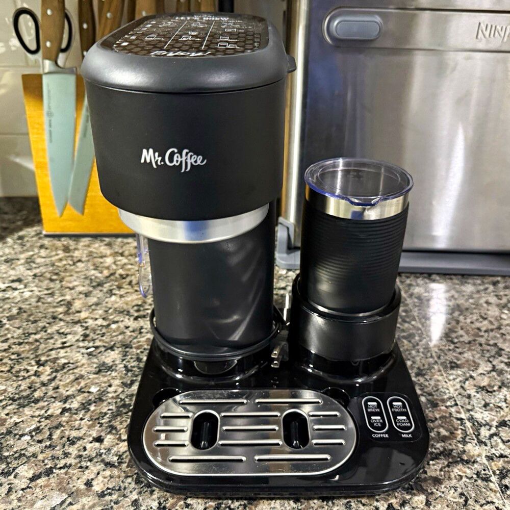 Mr. Coffee 4-in-1 Latte Lux Coffee Maker w/ Milk Frother – Hot & Iced